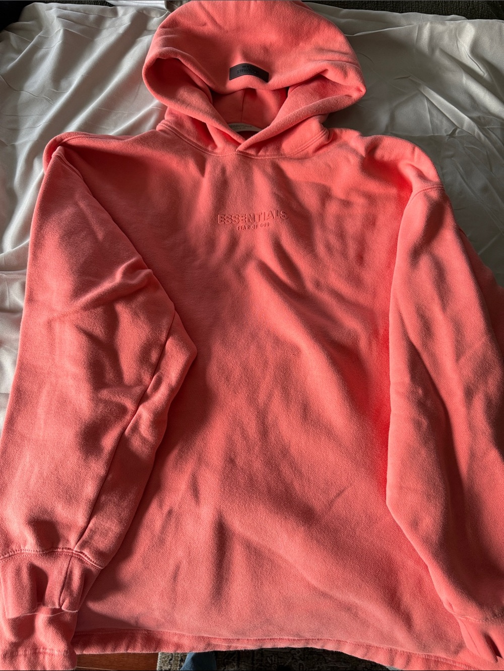 ESSENTIALS Women’s Coral Pink Hoodie Sweatshirt